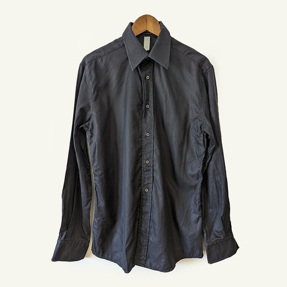 VERSACE - Woven textured black shirt - Sz 50 - Picture 1 of 13